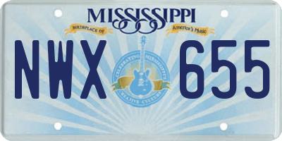 MS license plate NWX655