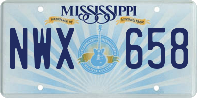MS license plate NWX658