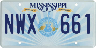 MS license plate NWX661