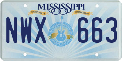 MS license plate NWX663