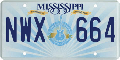 MS license plate NWX664