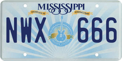 MS license plate NWX666