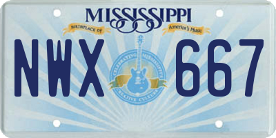 MS license plate NWX667