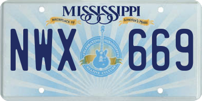 MS license plate NWX669