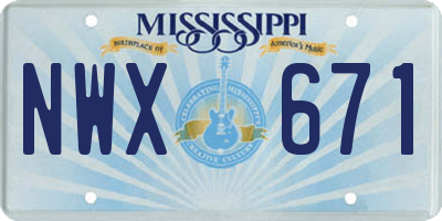 MS license plate NWX671