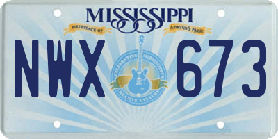 MS license plate NWX673