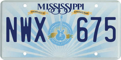 MS license plate NWX675