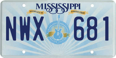 MS license plate NWX681