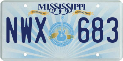 MS license plate NWX683