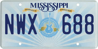 MS license plate NWX688