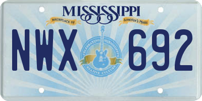 MS license plate NWX692
