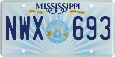 MS license plate NWX693