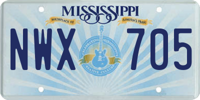 MS license plate NWX705