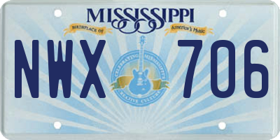 MS license plate NWX706