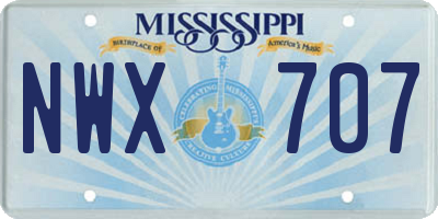 MS license plate NWX707