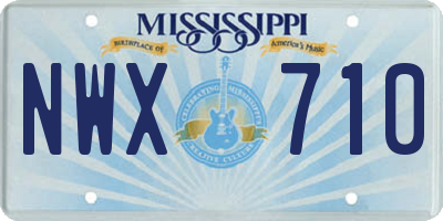 MS license plate NWX710