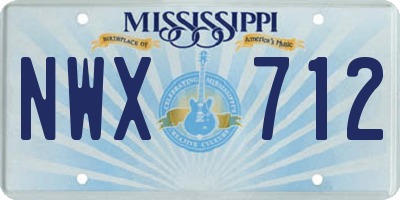 MS license plate NWX712
