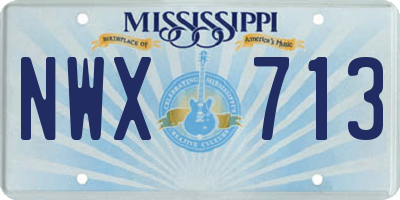 MS license plate NWX713