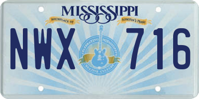 MS license plate NWX716