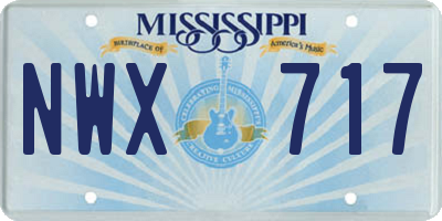 MS license plate NWX717