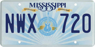 MS license plate NWX720