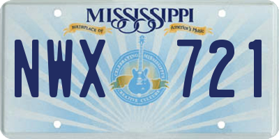 MS license plate NWX721