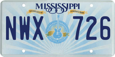 MS license plate NWX726