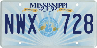 MS license plate NWX728