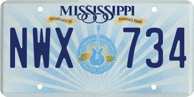MS license plate NWX734