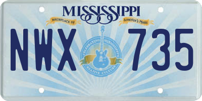 MS license plate NWX735