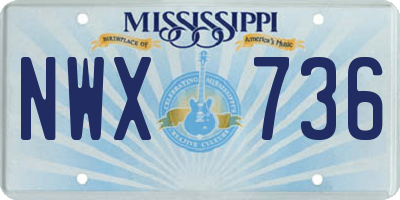 MS license plate NWX736