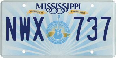 MS license plate NWX737