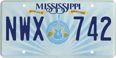 MS license plate NWX742