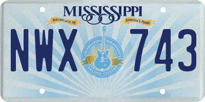 MS license plate NWX743