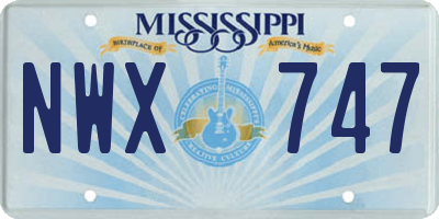MS license plate NWX747