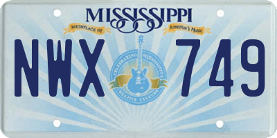 MS license plate NWX749