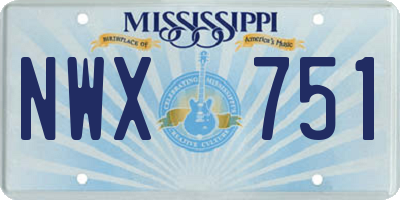 MS license plate NWX751