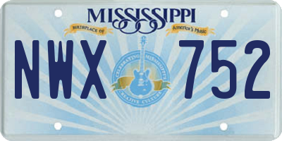 MS license plate NWX752