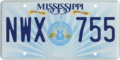 MS license plate NWX755