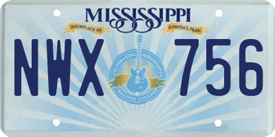 MS license plate NWX756