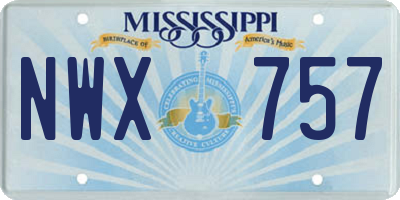 MS license plate NWX757