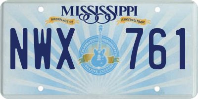 MS license plate NWX761