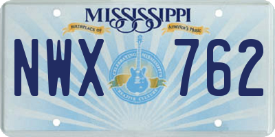 MS license plate NWX762