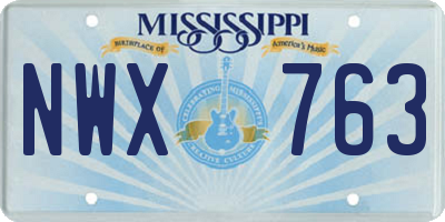 MS license plate NWX763