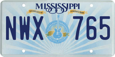 MS license plate NWX765