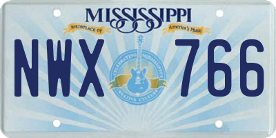 MS license plate NWX766