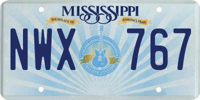 MS license plate NWX767