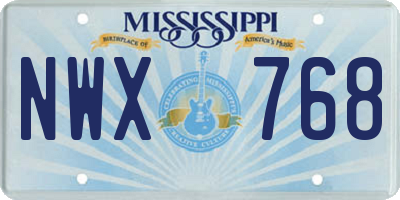 MS license plate NWX768