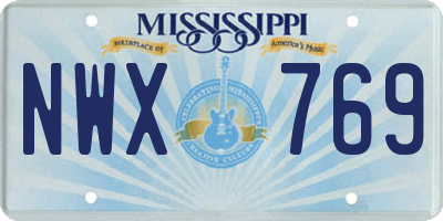 MS license plate NWX769