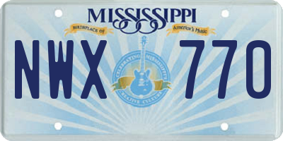 MS license plate NWX770